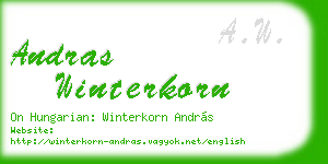 andras winterkorn business card